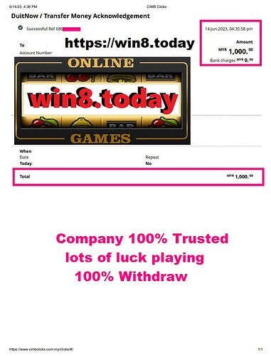 A lucky player celebrating their win from MYR160 to MYR1,000 on 3WIN8 Casino