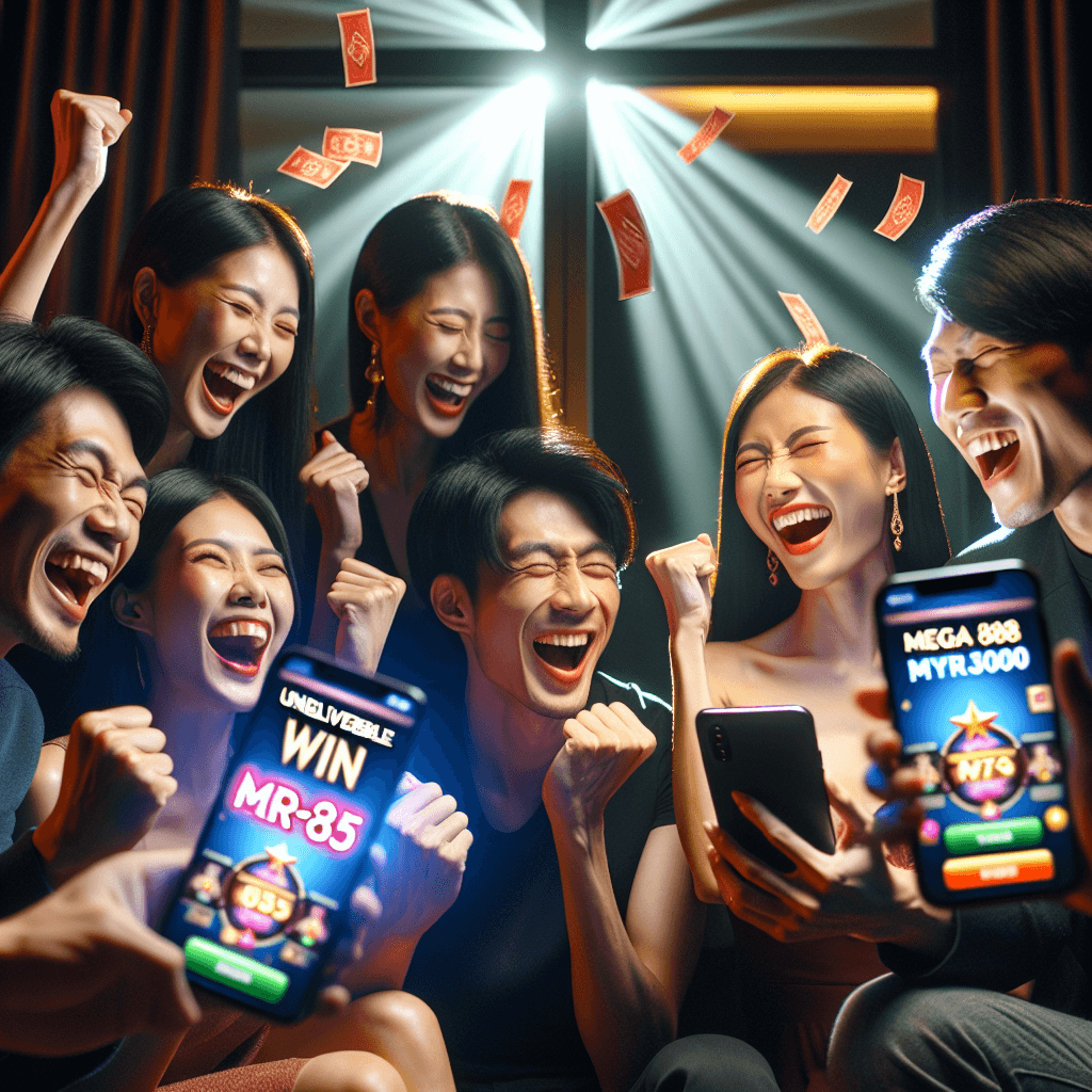 Lucky player celebrating their MYR300 jackpot win at Mega888