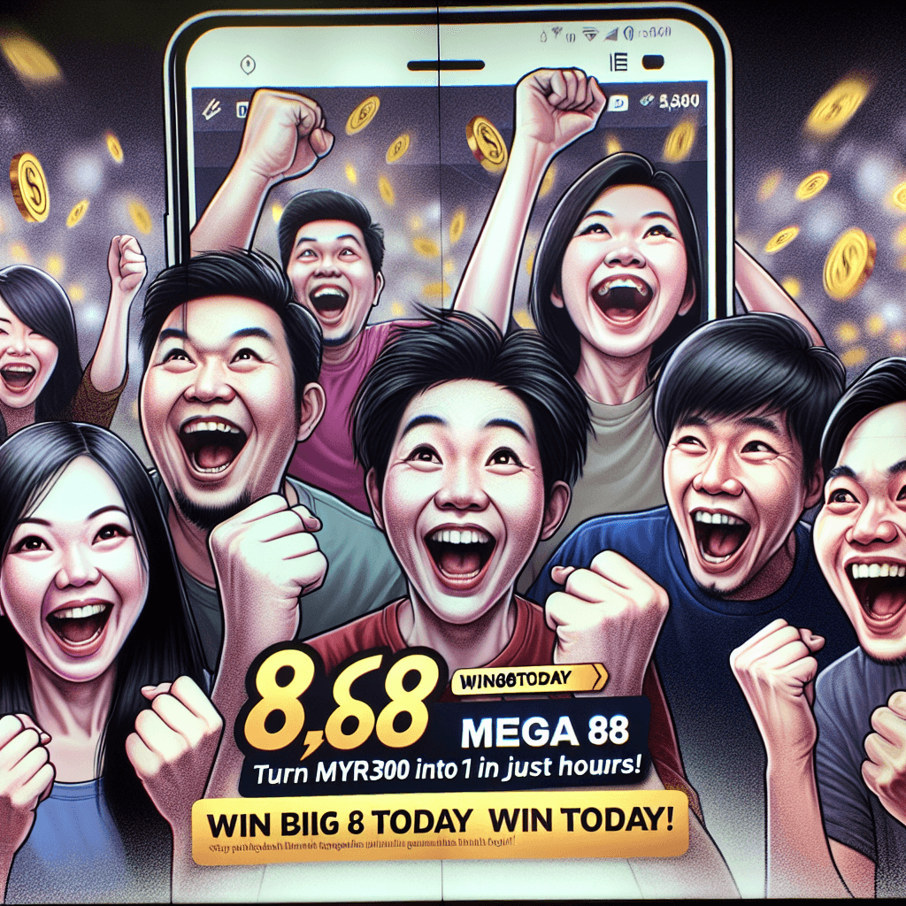 MEGA 888 game interface showing potential wins